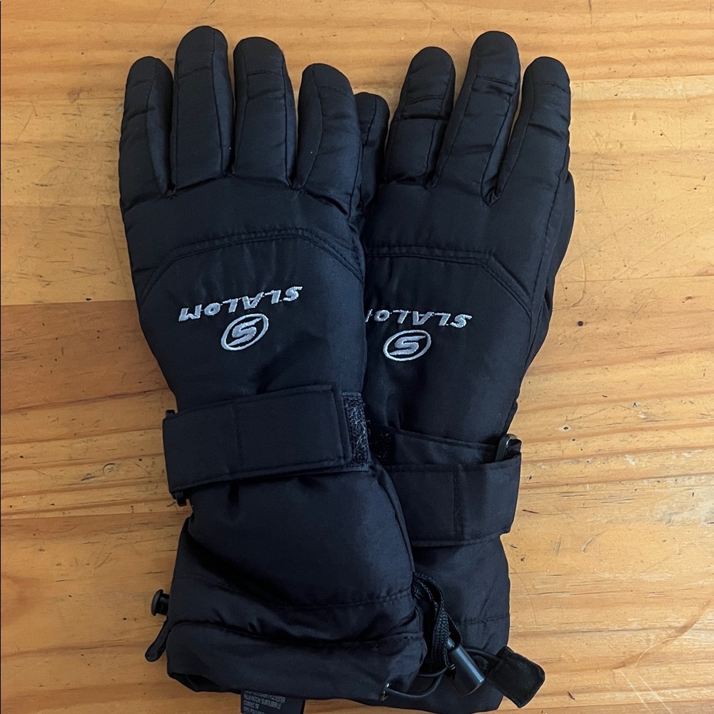 Slalom Black Insulated Ski Gloves